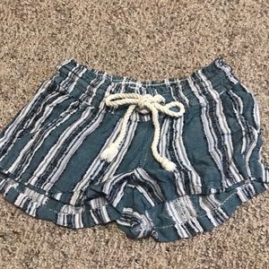 striped blue and white womens roxy shorts